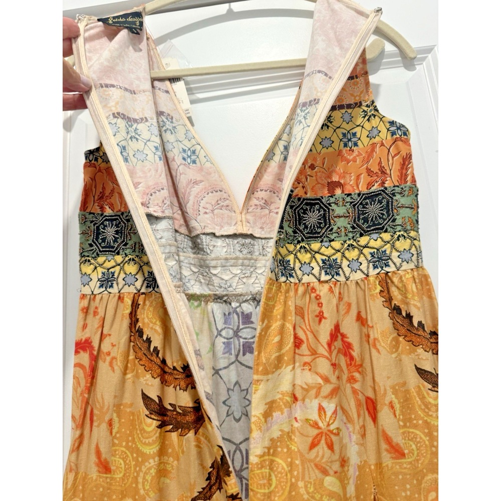 NWT Anthropologie Geisha Designs Rosalinda Patchwork Beaded Maxi Dress Sz S Boho - Picture 10 of 14